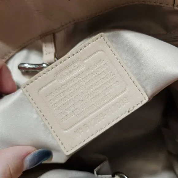 Coach North South Woven Leather Tote Shoulder Bag in Pinkish Leather - Picture 9 of 9